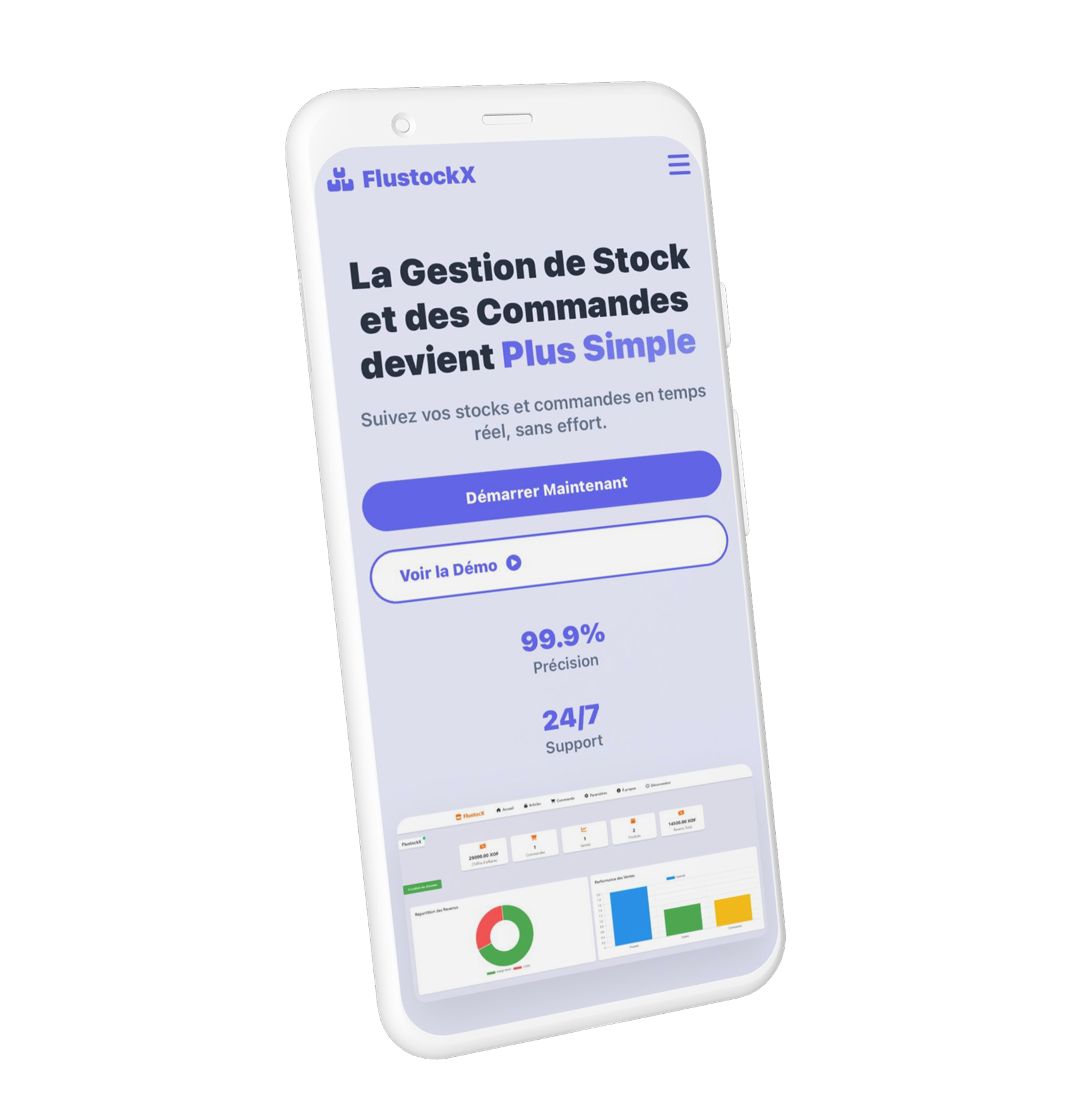 Tableau de bord FlustockX